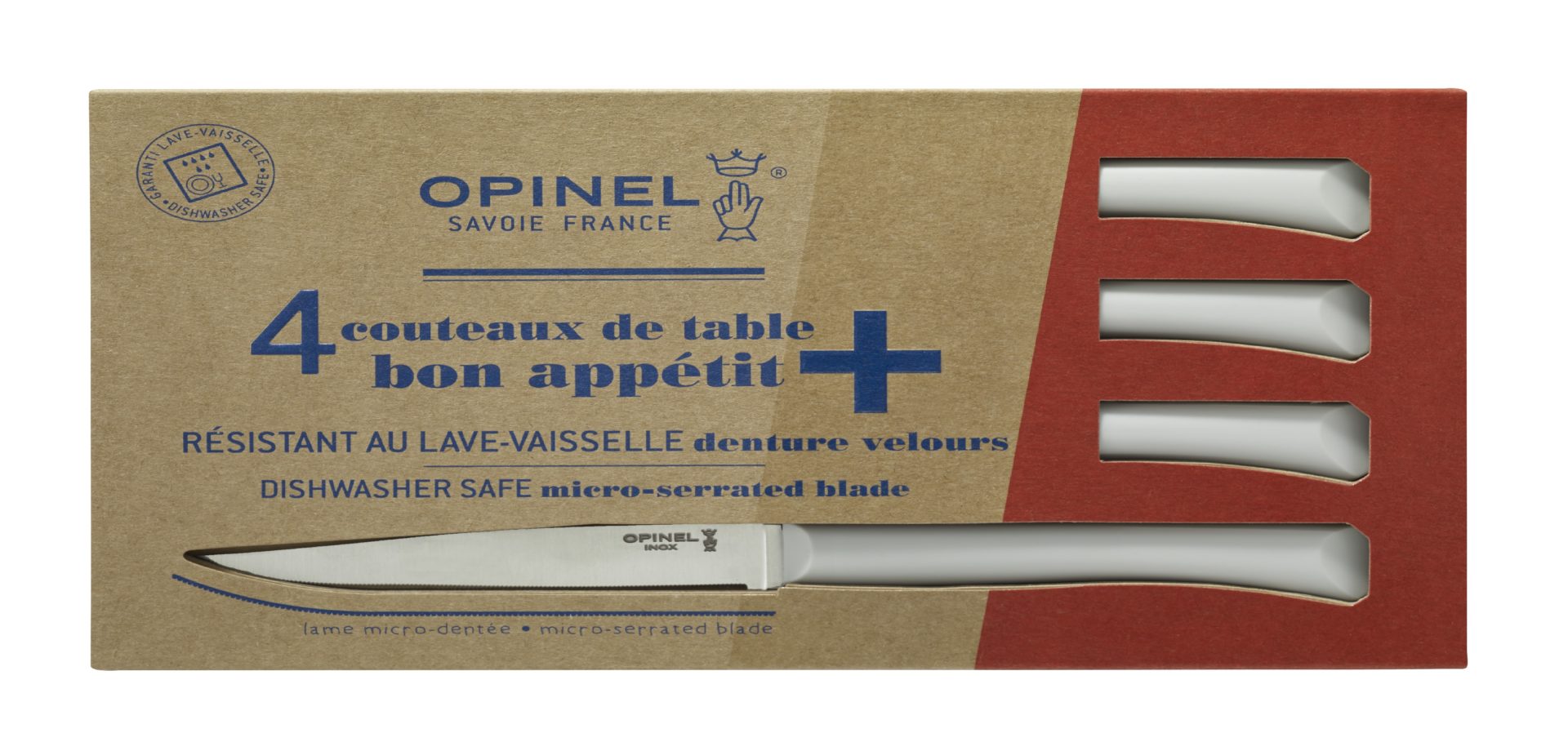 Coffret de 4 couteaux de table Bon Appétit + Primo (Couleurs panachées)